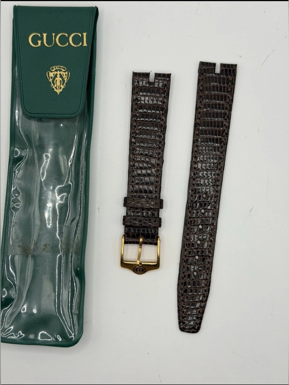 Authentic Gucci Genuine Dark Brown Lizard Leather Watch Strap 16MM #GS129
